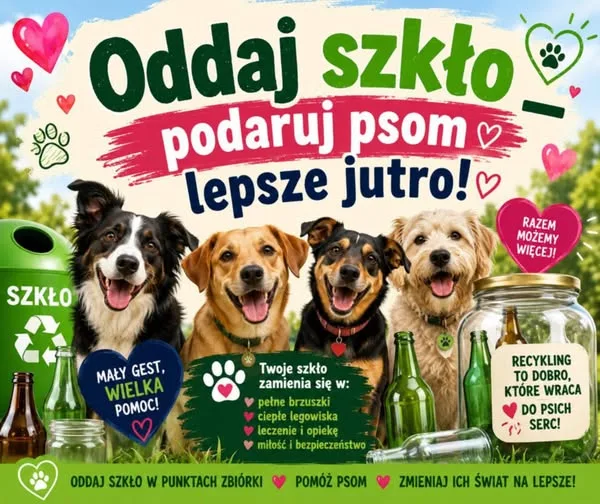 Zbiórka szkła w Gościejewicach pomoże bezdomnym psom z Ponieca