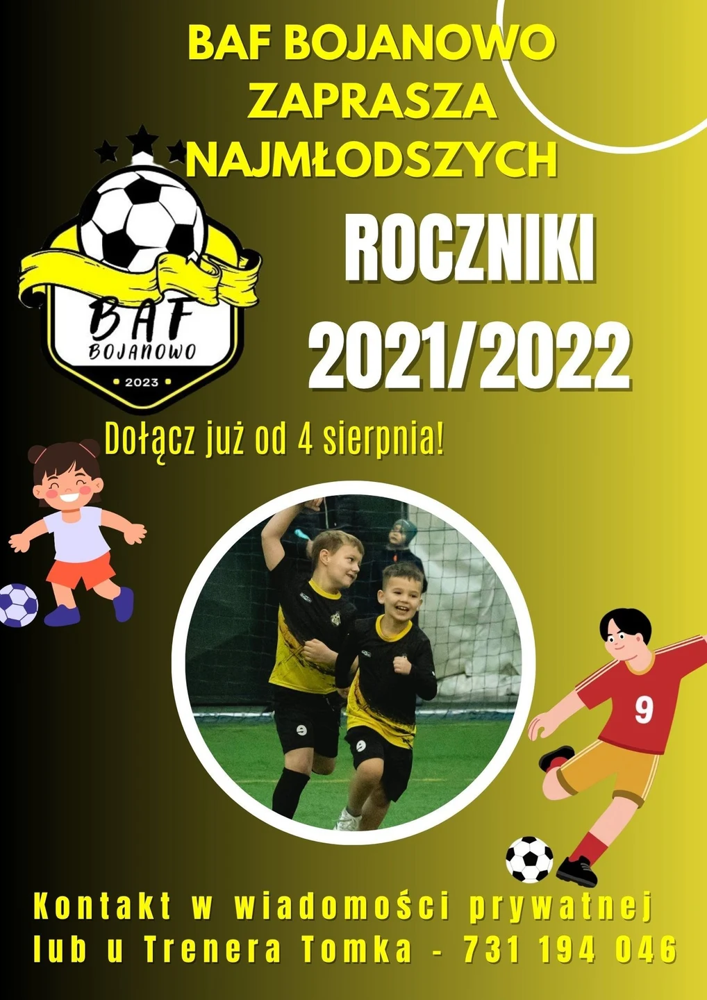 BAF Bojanowo szuka młodych piłkarzy z roczników 2021/2022