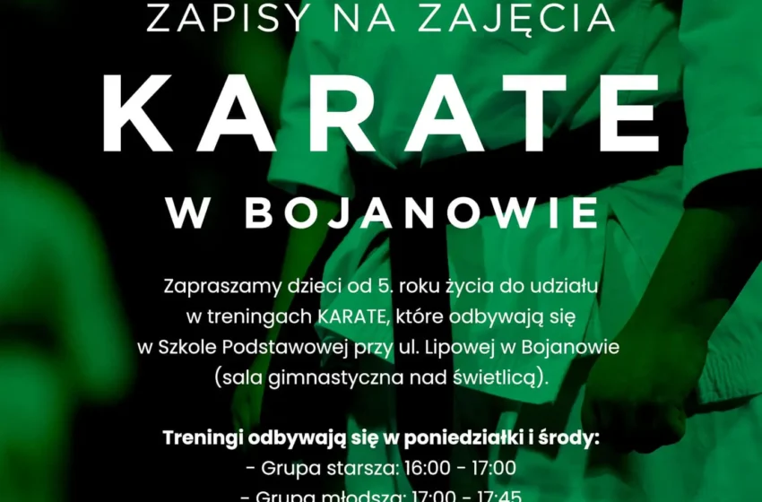  KARATE W BOJANOWIE – ruszyły zapisy