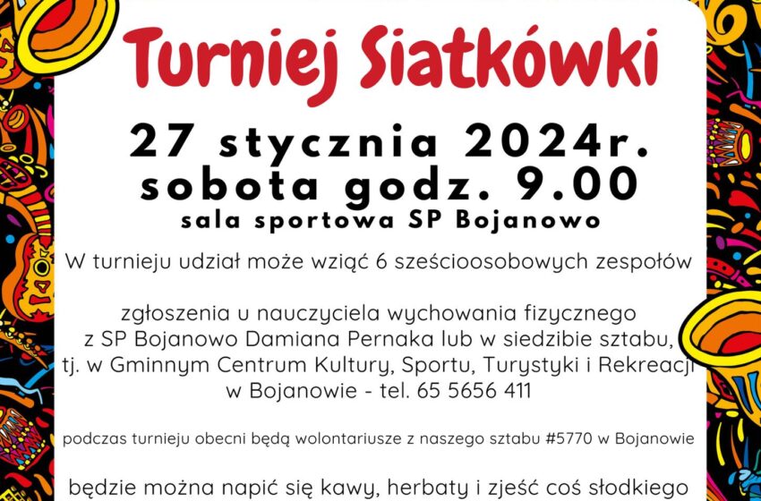  Turnieju w Siatkówkę – WOŚP 2024