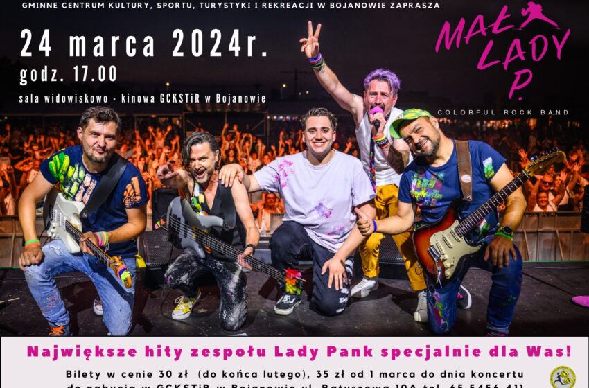  Zapraszamy do Bojanowa na koncert zespołu Mała Lady P!