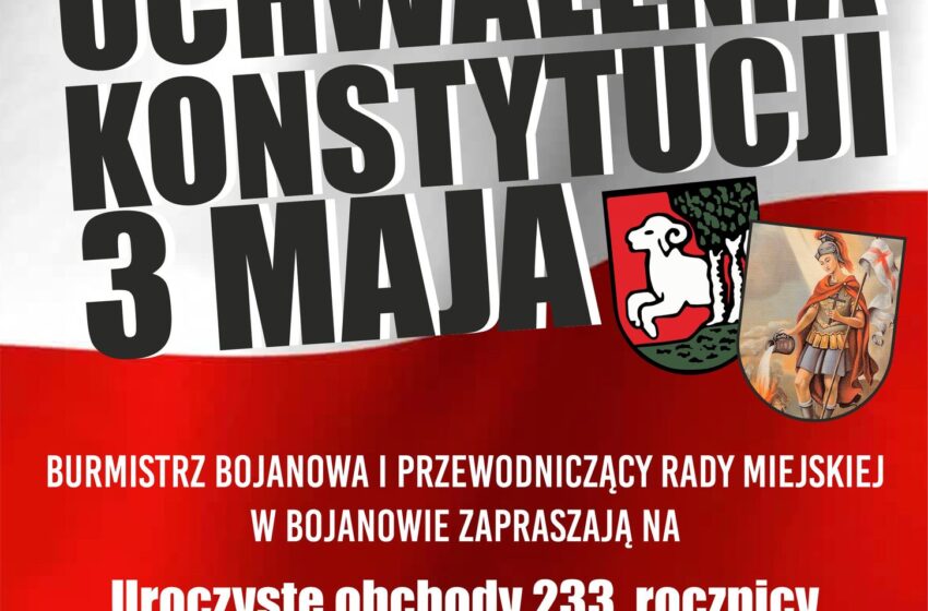  Zapraszamy na obchody uchwalenia Konstytucji 3 Maja