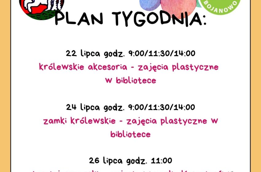  Plan na Królewski Tydzień w Bojanowie – Zajęcia dla Dzieci i Turniej Rycerski!