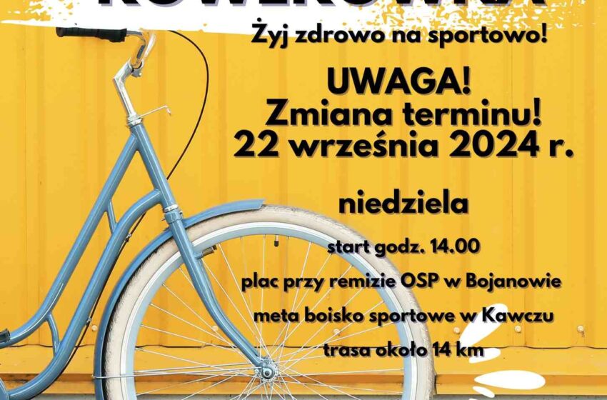  Rodzinna Rowerówka przesunięta na 22 września!