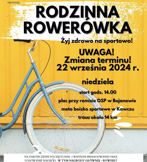  Rodzinna Rowerówka – Zmieniony Termin na 22 Września 2024