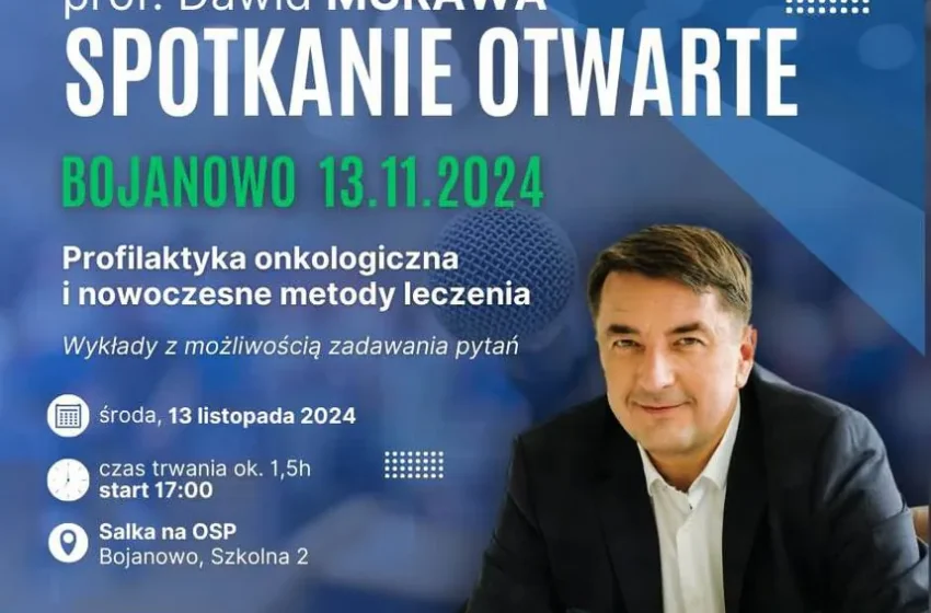  Spotkanie otwarte z prof. Dawidem Murawą w Bojanowie – profilaktyka onkologiczna i nowoczesne metody leczenia