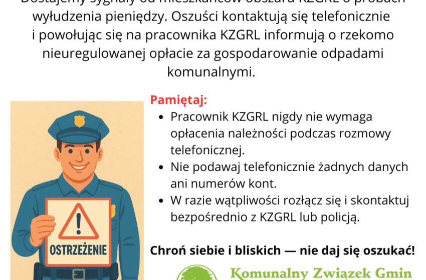  Uwaga mieszkańcy KZGRL! Oszuści ponownie atakują